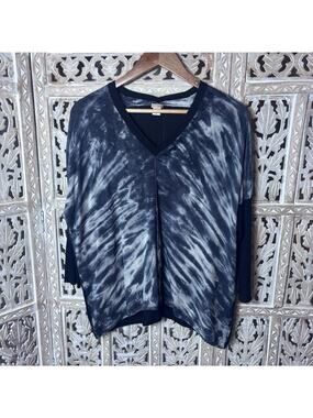 Zoe Couture Silk/Cashmere Tie-Dye Sweater minimalist luxury Lagenlook SIZE XS